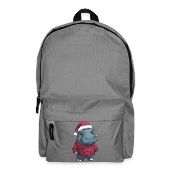 Nilpferd Weihnachten Xmas - Rucksack - Mittelgrau - Vorne