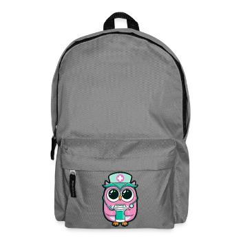 Kawaii Nurse Owl Coffee - Backpack - elephant grey - Front