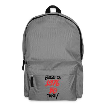 1966 geboren – 50 today, 50. Geburtstag - Rucksack - Mittelgrau - Vorne