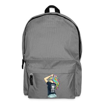 Rock Soul Girl – Buntes Rocker Statement Design - Rucksack - Mittelgrau - Vorne