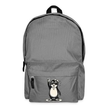 Rocking penguin with sunglasses - Backpack - elephant grey - Front