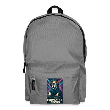 Jack Russell Terrier DJ Turntables Pfoten Techno - Rucksack - Mittelgrau - Vorne