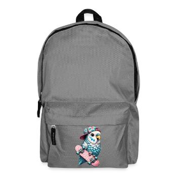 Oiseau Skateboard Cool avec Casquette – Streetstyle Desi - Sac à dos - gris éléphant - Devant