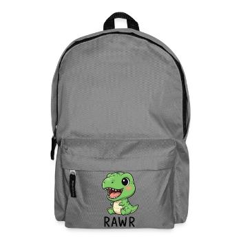 Funny T-Rex Dinosaur Cartoon Joy Laughing - Backpack - elephant grey - Front