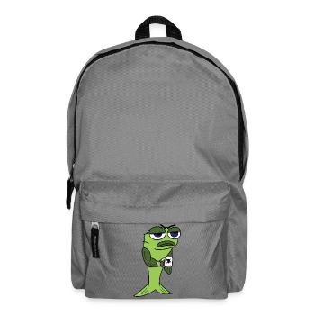 Müder Fisch mit Kaffeetasse - Rucksack - Mittelgrau - Vorne