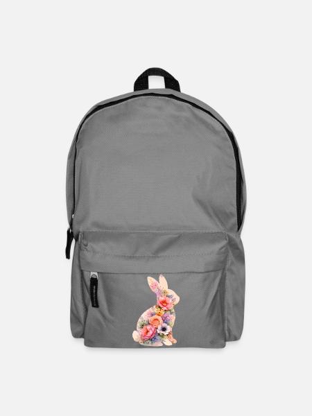 Hase Pastell Blumen - Rucksack - Mittelgrau