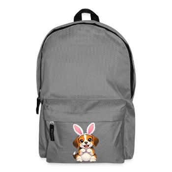 Petit petit animé de Pâques avec des oreilles de lapin - Sac à dos - gris éléphant - Devant
