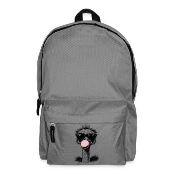 Cool Ostrich Blowing Bubblegum - Backpack - elephant grey - Front