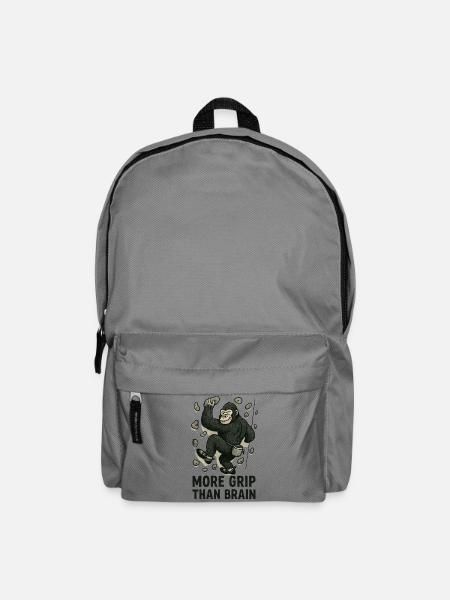 More Grip Than Brain – Gorilla beim Bouldern - Rucksack - Mittelgrau