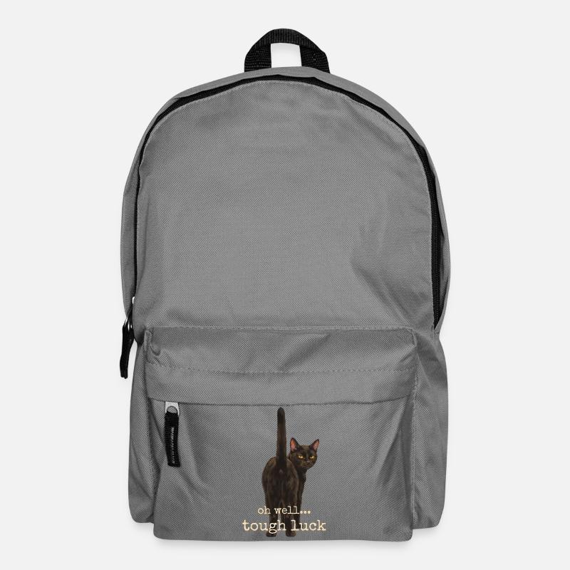 Na ja, Pech gehabt, Katze - Rucksack - Mittelgrau