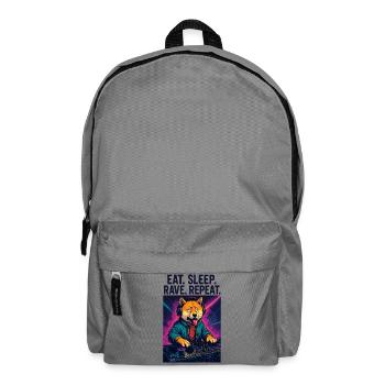 Shiba Inu DJ: Eat Sleep Rave Repeat Streetwear - Rucksack - Mittelgrau - Vorne