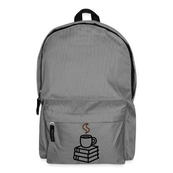 Bücher Kaffeetasse Lesen Buchclub Leseratte - Rucksack - Mittelgrau - Vorne
