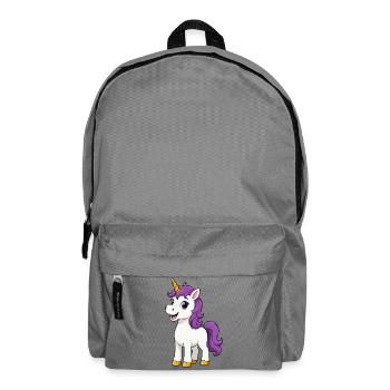 Unicorn with purple mane - Backpack - elephant grey - Front