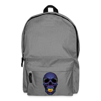Motif crypto Cyberpunk néon crâne Bitcoin - Sac à dos - gris éléphant - Devant
