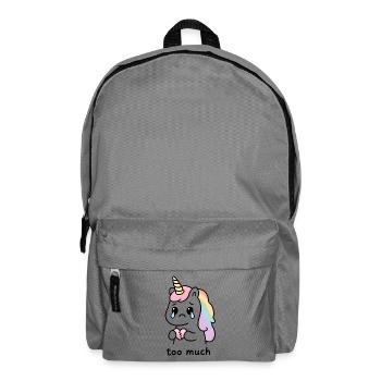 Too Much – Heartbroken Emotional Kawaii Unicorn - Backpack - elephant grey - Front