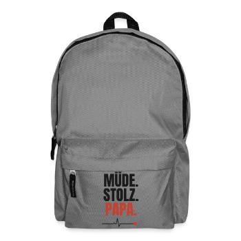 Müde Stolz Papa – Vater-Motiv - Rucksack - Mittelgrau - Vorne