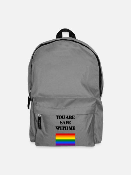 Stolze Verbündete, Regenbogenflagge, du bist bei mir sicher - Rucksack - Mittelgrau