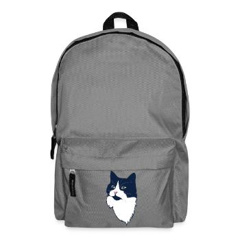 Mitternachts-Tuxedo-Katzenporträt - Rucksack - Mittelgrau - Vorne