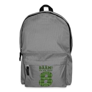 8. Geburtstag Fussball - Rucksack - Mittelgrau - Vorne