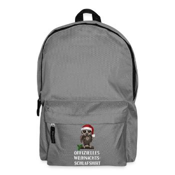 Offizielles Weihnachts-Schlafshirt - Eule wach - Rucksack - Mittelgrau - Vorne