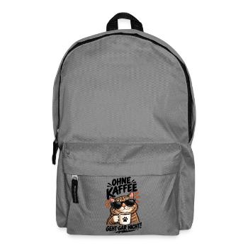 Katzencool Kaffee mit Sonnenbrille - Rucksack - Mittelgrau - Vorne