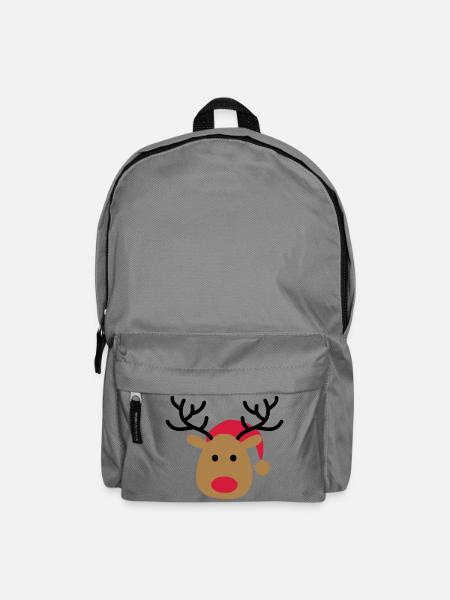Lustiges Design von einem Elch zu Weihnachten - Rucksack - Mittelgrau