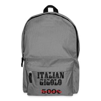 Herren Party Urlaub T-Shirt ITALIAN Gigolo - Rucksack - Mittelgrau - Vorne