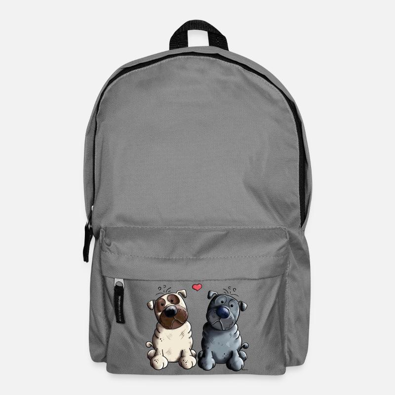 Pugs in Love - Backpack - elephant grey