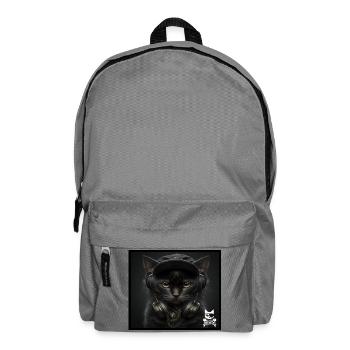 Katzen DJ mit Kopfhörern - Rucksack - Mittelgrau - Vorne