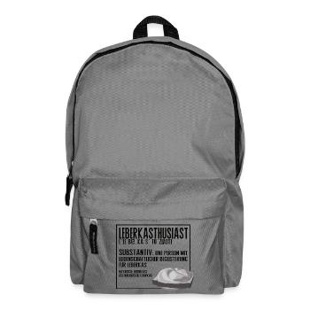 Leberkasthusiast – Leberka's Lifestyle Humor - Backpack - elephant grey - Front