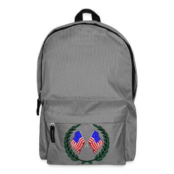 Flags USA in laurel wreath - Backpack - elephant grey - Front