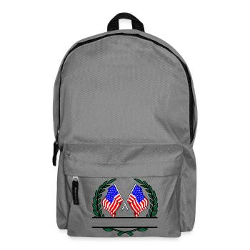 Drapeau USA couronne de laurier bannière - Sac à dos - gris éléphant - Devant