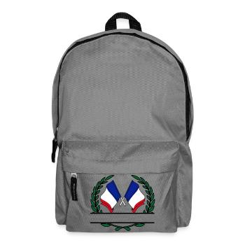 Drapeaux France couronne de laurier bannière - Sac à dos - gris éléphant - Devant