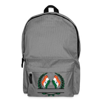 Drapeaux Inde bannière couronne de laurier - Sac à dos - gris éléphant - Devant