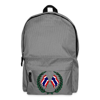 Flaggen Thailands im Lorbeerkranz - Rucksack - Mittelgrau - Vorne