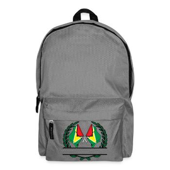 Drapeaux, bannière, couronne de laurier, Guyane - Sac à dos - gris éléphant - Devant