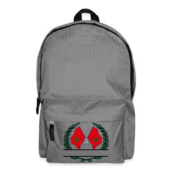Fahnen Marokko Lorbeerkranz Banner - Rucksack - Mittelgrau - Vorne