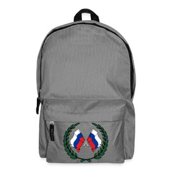 Flaggen Russland im Lorbeerkranz - Rucksack - Mittelgrau - Vorne
