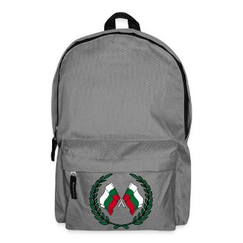 Drapeaux de la Bulgarie en couronne de laurier - Sac à dos - gris éléphant - Devant