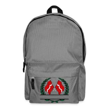 Drapeaux Lettonie couronne de laurier bannière - Sac à dos - gris éléphant - Devant