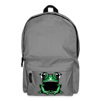 Frog with Glasses - Backpack - elephant grey - Front