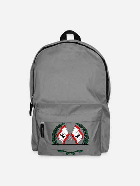 Fahnen Berlin Lorbeerkranz Banner - Rucksack - Mittelgrau