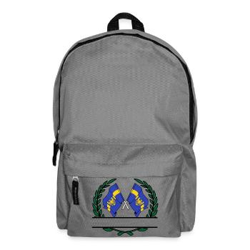Flags Silesia laurel wreath banner - Backpack - elephant grey - Front