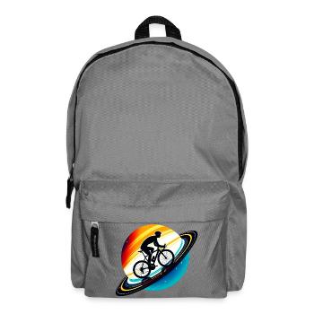 Radfahrer auf dem Saturn - Rucksack - Mittelgrau - Vorne