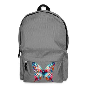 Butterfly decorated with flowers - Backpack - elephant grey - Front