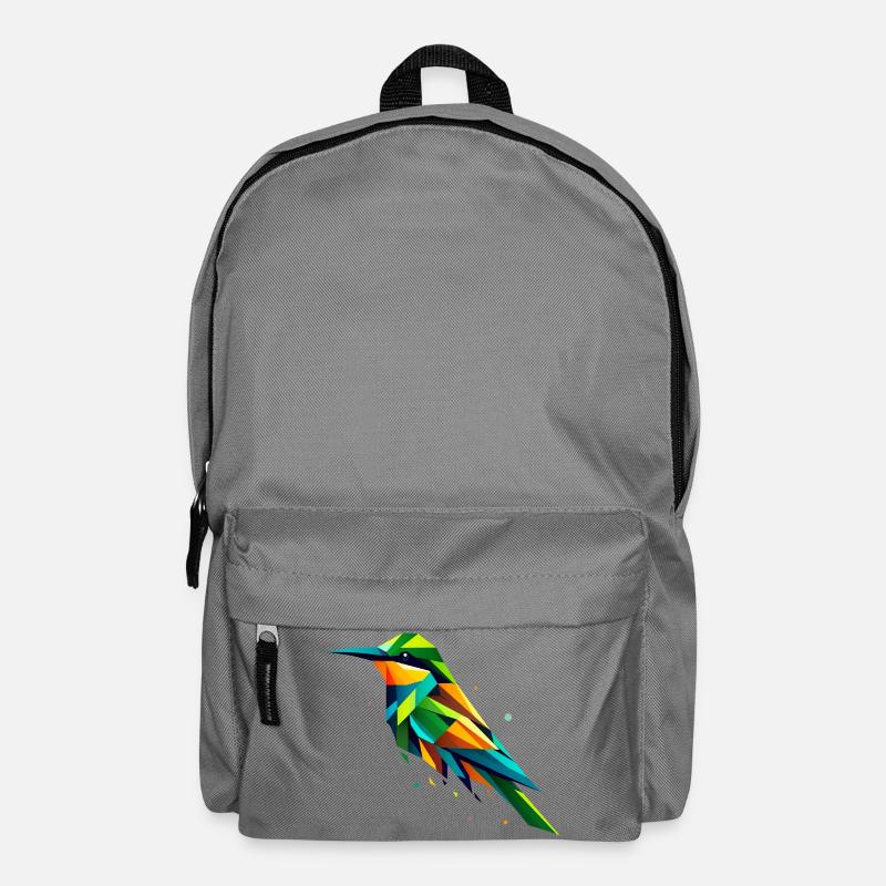 farbenfroher geometrischer Bienenfresser Vogel - Rucksack - Mittelgrau
