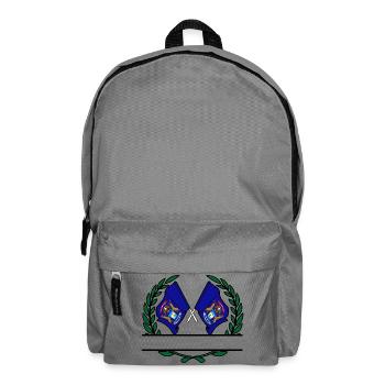laggen USA Michigan laurel wreath banner - Backpack - elephant grey - Front