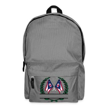 Flaggen USA Ohio Lorbeerkranz Banner - Rucksack - Mittelgrau - Vorne