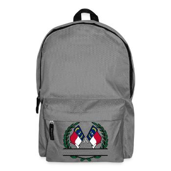 Drapeaux USA Caroline du Nord laurier couronne bannière - Sac à dos - gris éléphant - Devant