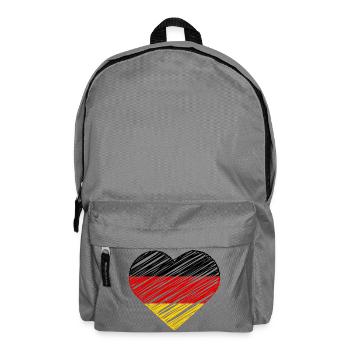 I Love Germany Flag Heart German Deutschland Shirt - Rucksack - Mittelgrau - Vorne